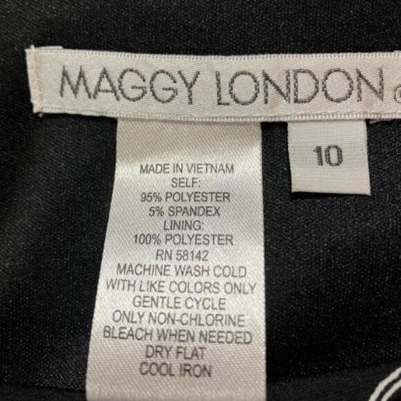 Maggy London Black and White Chains Dress with Cowl Neckline  Size 10  NWT - Picture 10 of 10